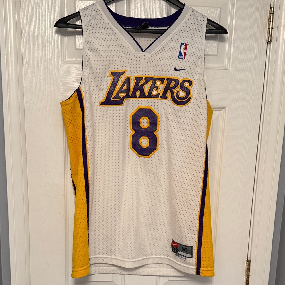 Nike Kobe Bryant Lakers White and Gold Jersey